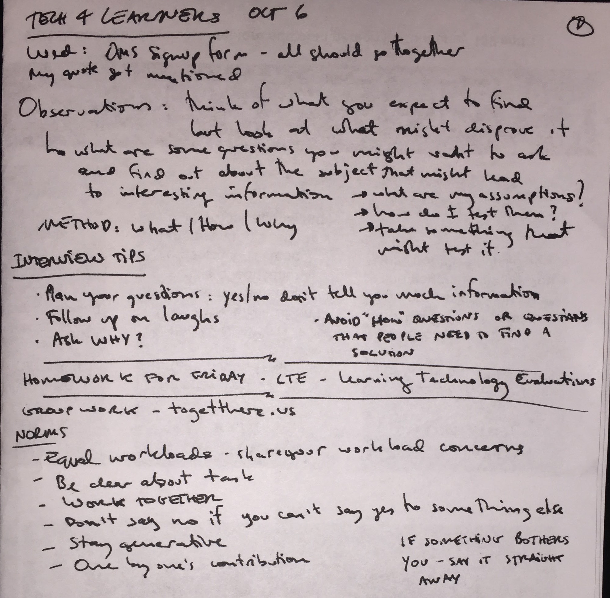 Tech 4 Learners - Week 3 - Class Notes