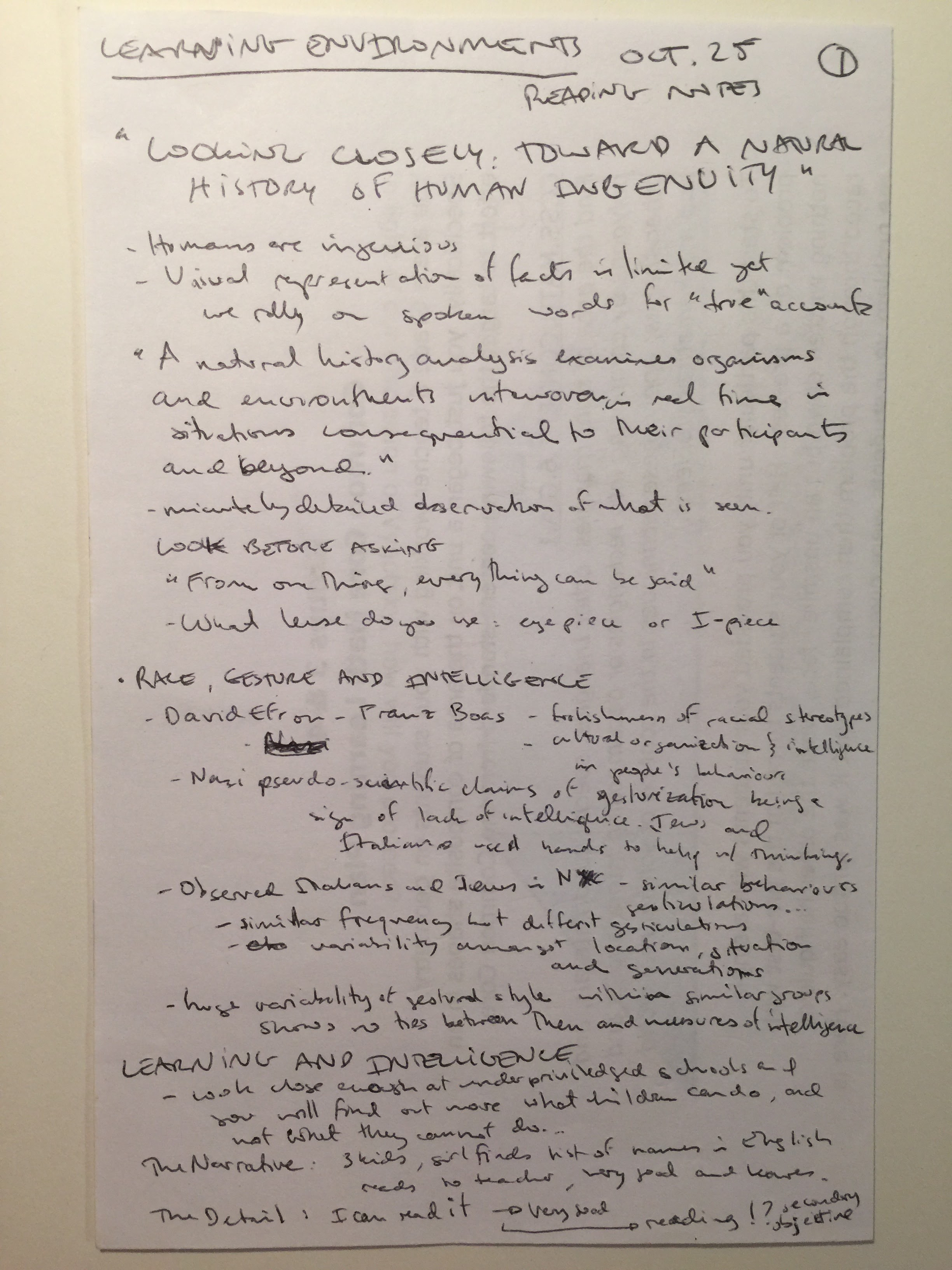 Learning Environments - Week 6 - Reading Notes