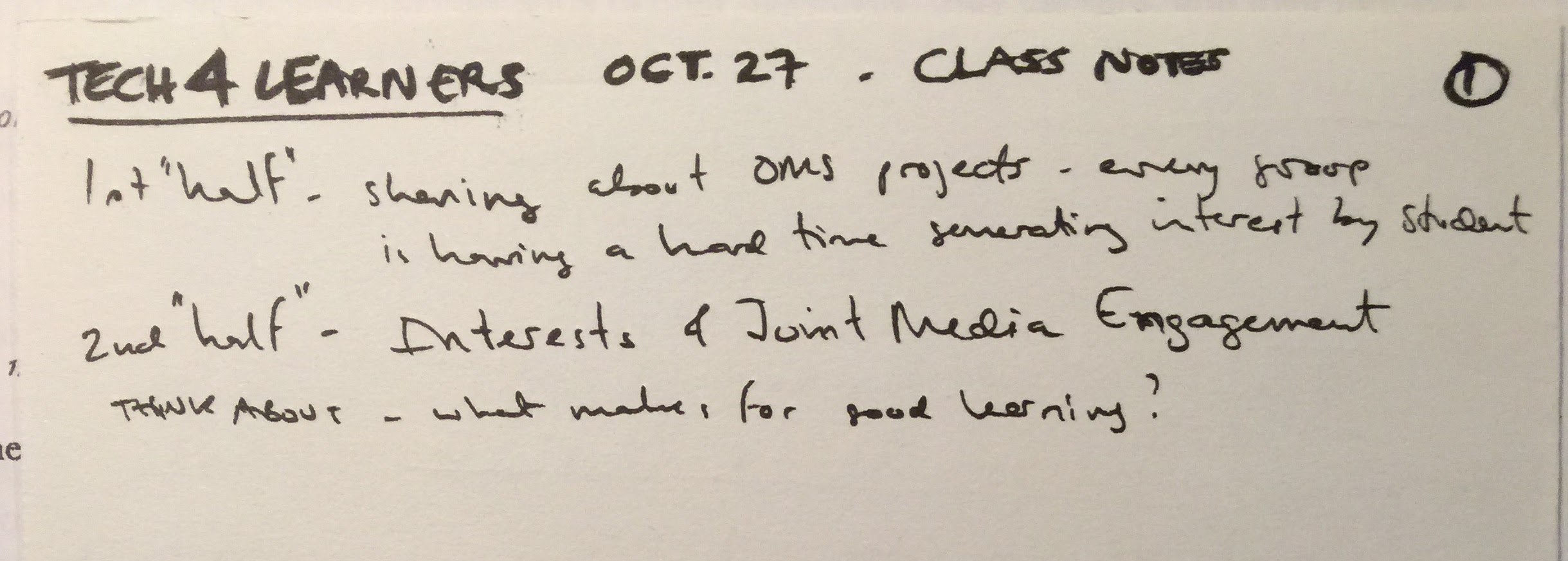Tech 4 Learners - Week 6 - Class Notes