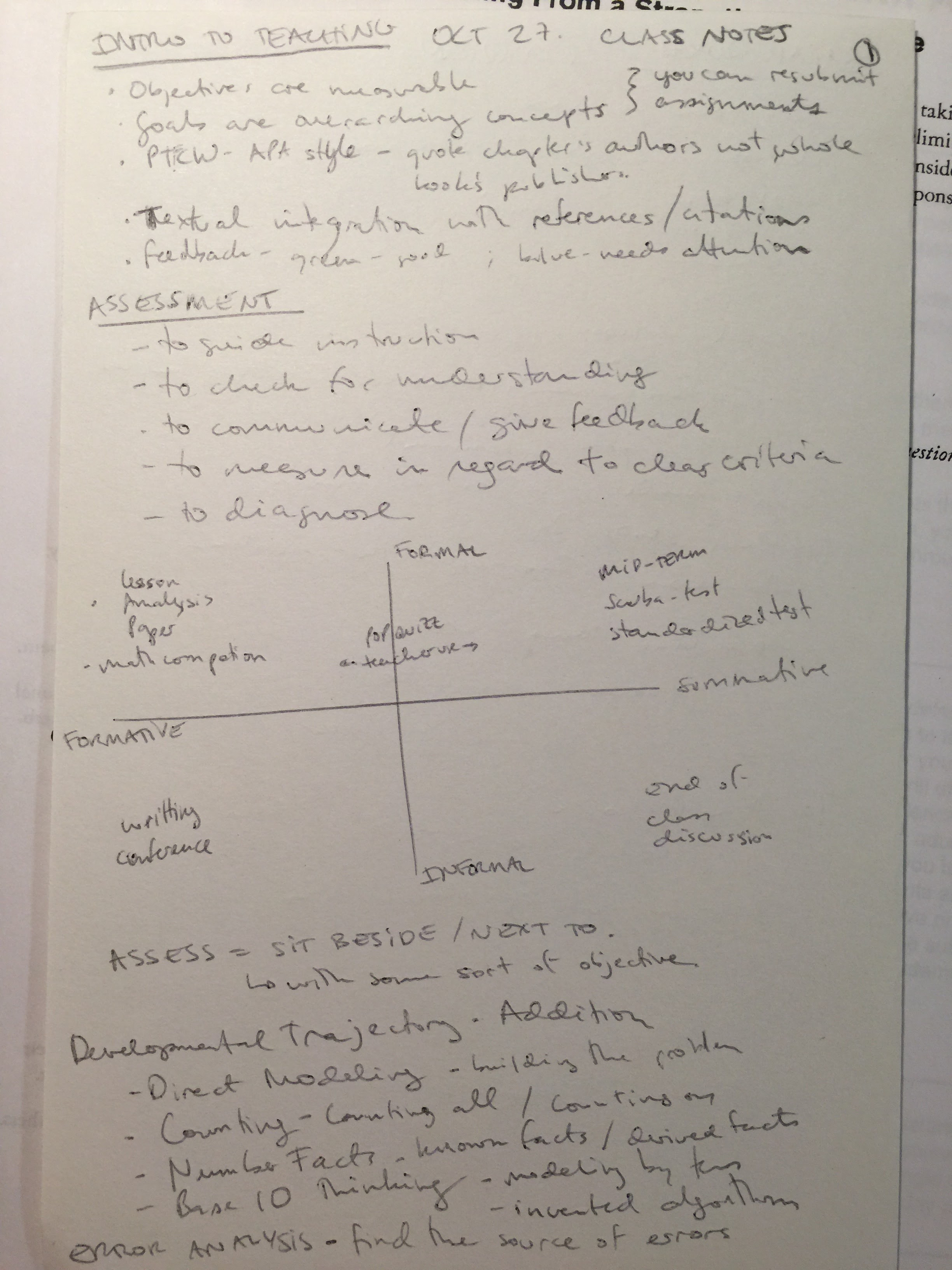 Intro Teaching - Week 6 - Class Notes