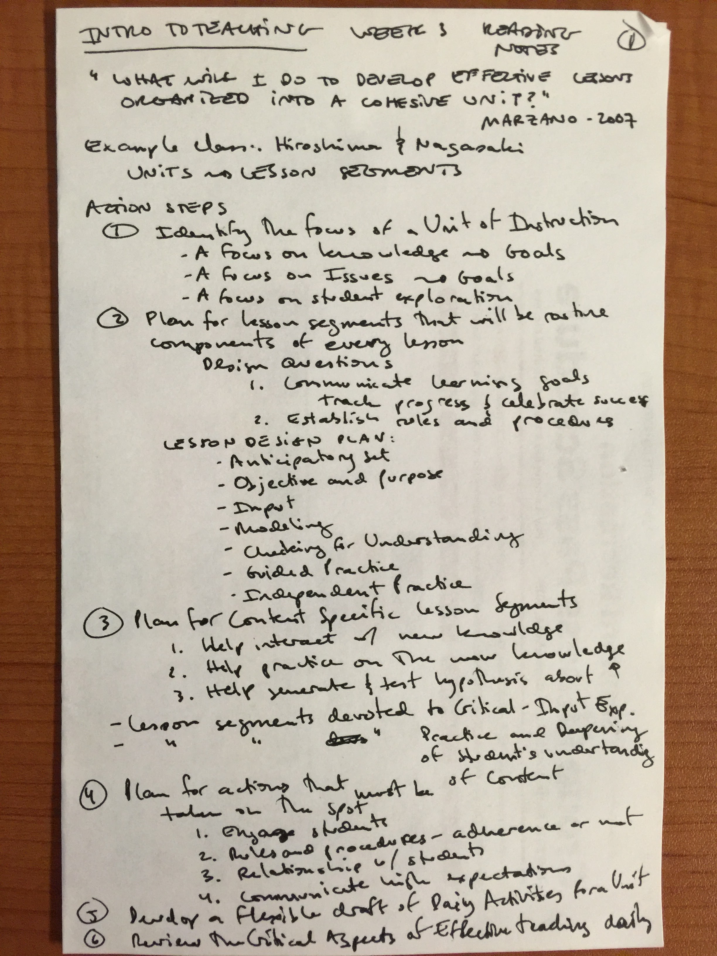 Intro to Teaching - Week 3 - Reading Assignment