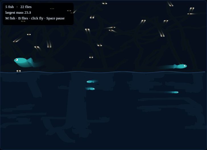 Feeding Frenzy — p5.js reconstruction screenshot